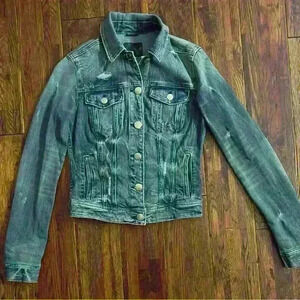 AMERICAN EAGLE OUTFITTERS Super Stretch Jean Jacket In Medium Wash